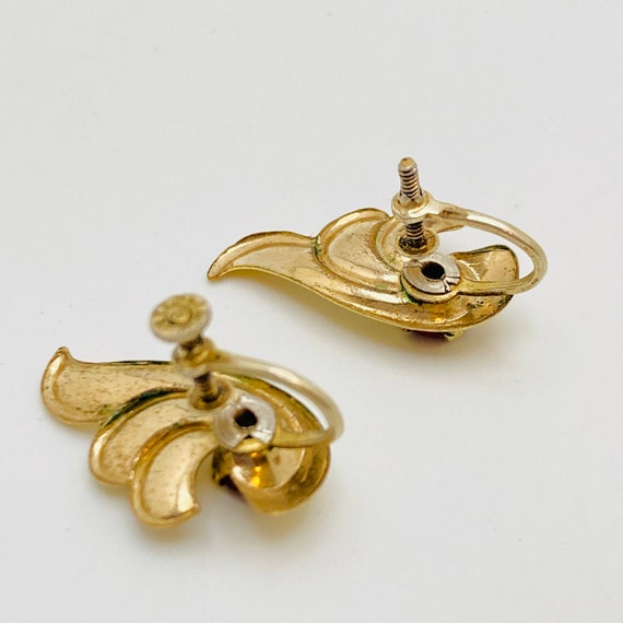 Sterling Silver and Ruby Art Nouveau Style Earrin… - image 8