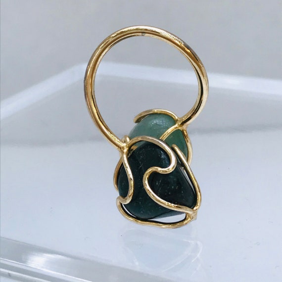 Size 7 Jade green ring - Wire wrapped ring - image 8