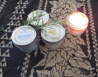Hand Poured Soy and Beeswax Scented Candles, 4oz Jar Candle