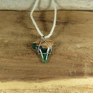 Hand Made Hawaiian Mango Wood and Resin  &quot;Shark Tooth&quot; Necklace | Great White Shark Tooth