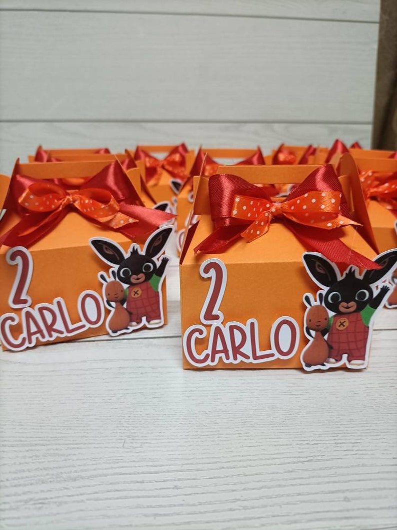 Box, Scatolina porta confetti, porta caramelle, tema Bing, compleanno, festa, kit immagine 4