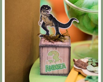 Scatolina porta caramelle, portaconfetti compleanno dinosauro, jurassik park