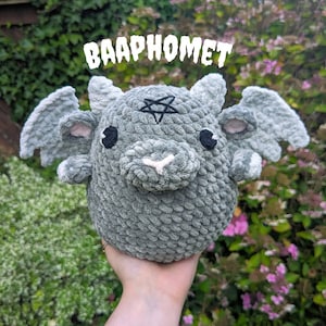 Cute Baphomet crochet amigurumi pattern cute Halloween plush amigurumi pattern goat crochet cute demon amigurumi pattern PDF download only