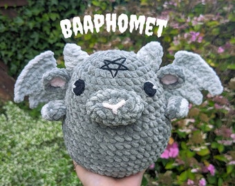 Cute Baphomet crochet amigurumi pattern cute Halloween plush amigurumi pattern goat crochet cute demon amigurumi pattern PDF download only