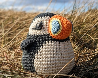 Prue the Puffin amigurumi pattern, crochet pattern, puffin pattern, puffin gift, puffin toy, puffin plush, amigurumi puffin, crochet puffin
