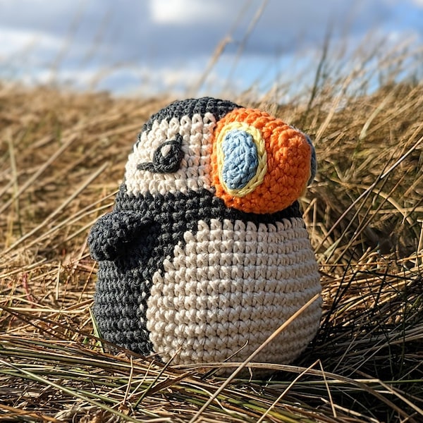 Prue the Puffin amigurumi pattern, crochet pattern, puffin pattern, puffin gift, puffin toy, puffin plush, amigurumi puffin, crochet puffin