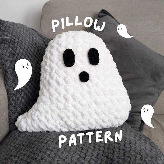 crochet ghost cushion pattern crochet pillow beginner ghost pattern amigurumi ghost beginner pillow cute pattern Halloween cushion PDF