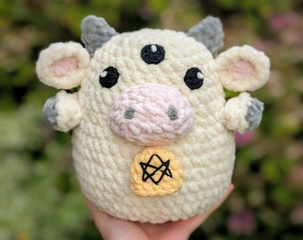 Cute Asmodeus Demon Cow Crochet Amigurumi pattern cute halloween plush crochet pattern cute halloween amigurumi cow PDF download only