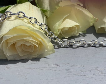 925 sterling silver classic oval link handmade chain bracelet | link bracelet | oval bracelet | sterling silver chain