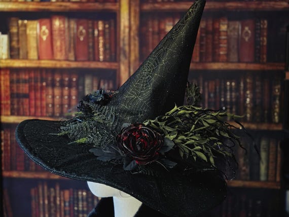 Raven's Rose Witch Hat ~ Gothic, Victorian, and Handmade