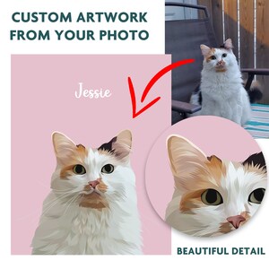 Anpassat husdjursporträttsskal för iPhone, Android, hundälskare, kattälskare, presentidé, personlig husdjursillustration, idé om hundförlust bild 6