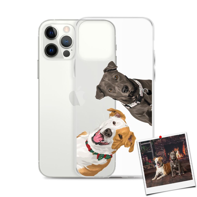 Anpassat husdjursporträttsskal för iPhone, Android, hundälskare, kattälskare, presentidé, personlig husdjursillustration, idé om hundförlust bild 9