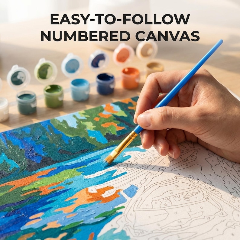 Custom Paint by Numbers Kit from Your Photo | Personalised Pet Portrait, Couple & Family Painting | Craft Kit for Adults image 11