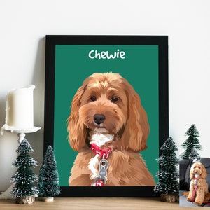 Custom Pet Portrait, Custom Dog Portrait, Christmas Gift, Pet Memorial, Birthday Gift Idea, Pet Art Print, Personalized Pet Portrait image 5