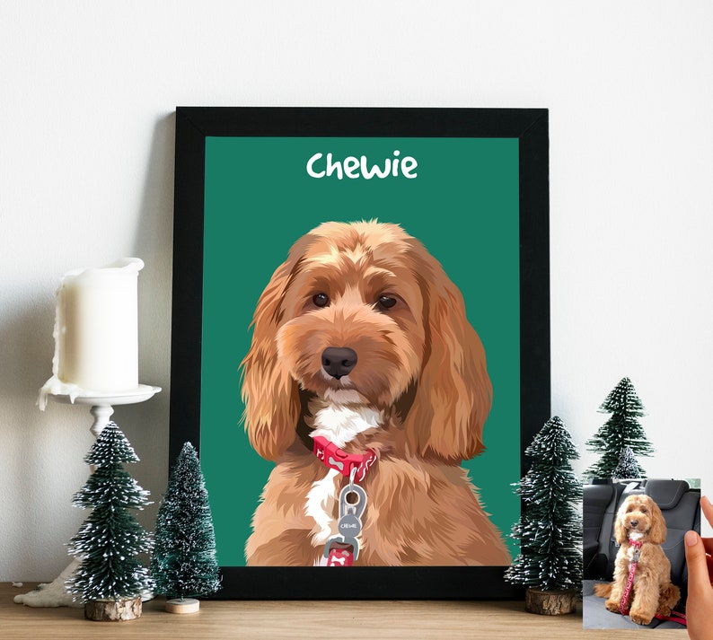 Custom Pet Portrait, Custom Dog Portrait, Christmas Gift, Pet Memorial, Birthday Gift Idea, Pet Art Print, Personalized Pet Portrait image 5