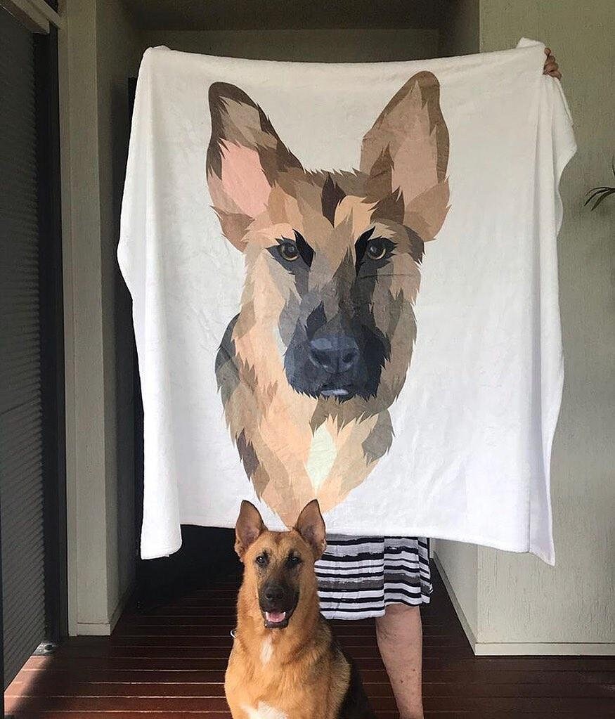 Custom Pet Portrait Blanket Personalized Dog Fleece Blanket Etsy UK