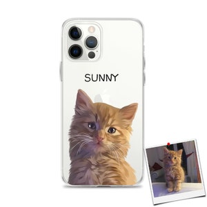 Anpassat husdjursporträttsskal för iPhone, Android, hundälskare, kattälskare, presentidé, personlig husdjursillustration, idé om hundförlust bild 8