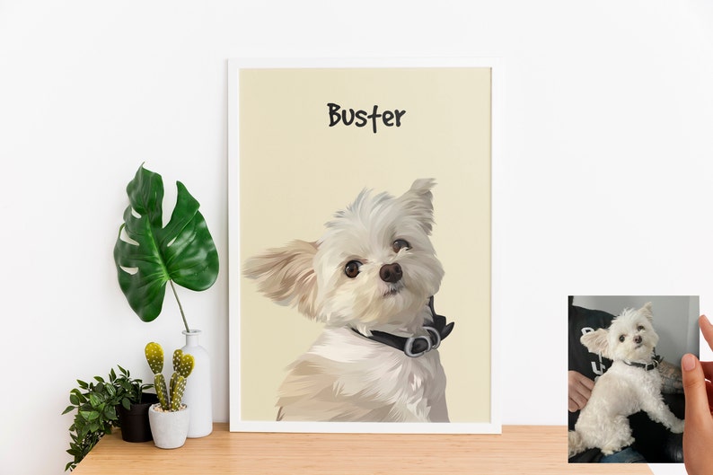 Custom Pet Portrait, Custom Dog Portrait, Christmas Gift, Pet Memorial, Birthday Gift Idea, Pet Art Print, Personalized Pet Portrait image 2