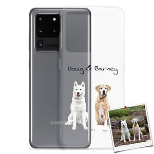 Anpassat husdjursporträttsskal för iPhone, Android, hundälskare, kattälskare, presentidé, personlig husdjursillustration, idé om hundförlust bild 3