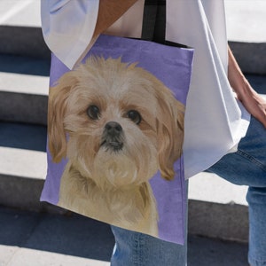 Anpassad tygväska för husdjur, Anpassad tygväska för hund, Personlig tygväska för husdjursporträtt, Anpassad tygväska för katt och hundporträtt bild 4