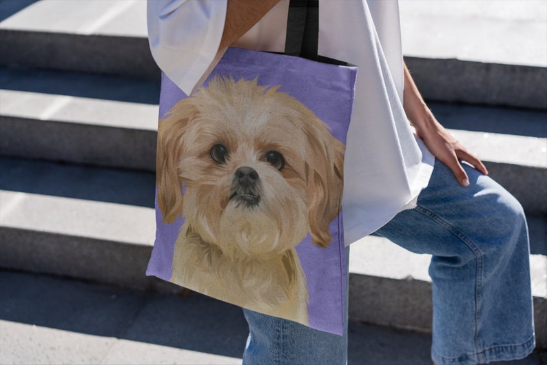 Anpassad tygväska för husdjur, Anpassad tygväska för hund, Personlig tygväska för husdjursporträtt, Anpassad tygväska för katt och hundporträtt bild 4