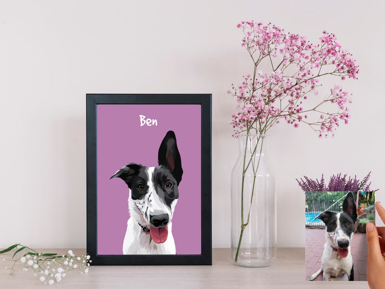 Custom Pet Portrait, Custom Dog Portrait, Christmas Gift, Pet Memorial, Birthday Gift Idea, Pet Art Print, Personalized Pet Portrait image 8