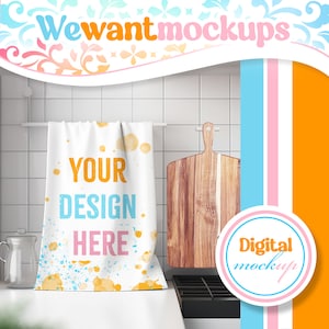 Tea towel Mockup For Photoshop using Smart Objects, Farmhouse Themed Mock up