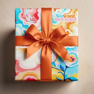 Gift Wrap Paper Mockup Photoshop PSD