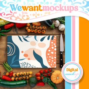 Smooth Glass Cutting Board Mockup, AOP Sublimation For Canva