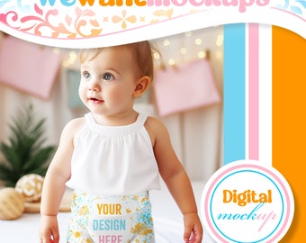 Baby Bummie Shorts Mockup for Canva