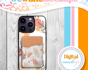 iPhone and Phone Wallet Case Mockup For Photoshop, 15 Pro Max