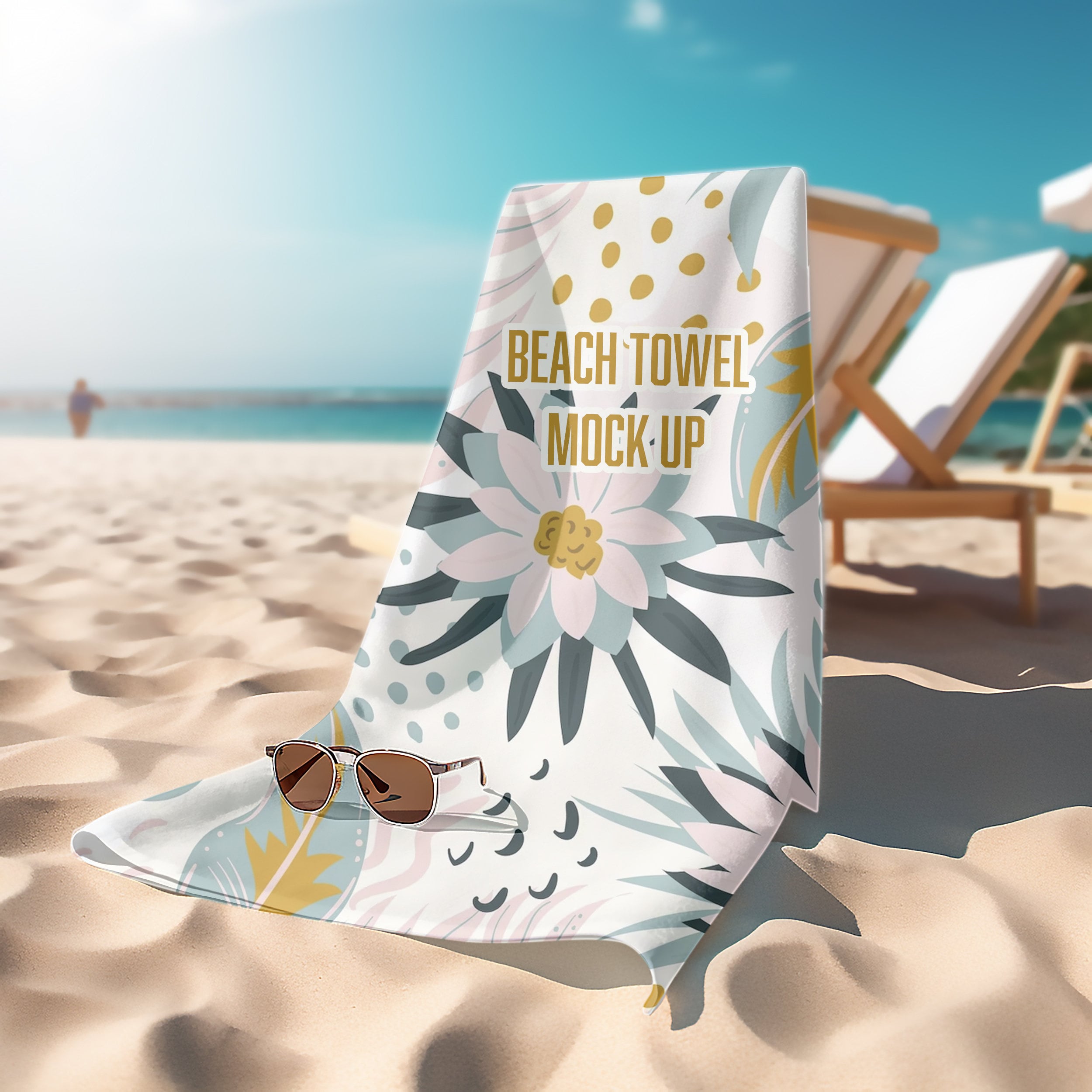 Beach Towel Mockup Easy Canva Sublimation Beach Towel Mockup Etsy