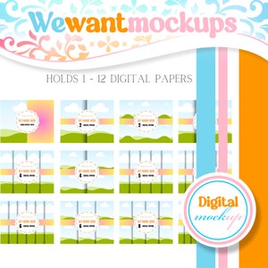 Digital Paper Mockup Bundle of 12 Templates Using Drag and Drop Canva Frames | Made for Canva Exclusively