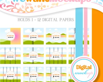 Digital Paper Mockup Bundle of 12 Templates Using Drag and Drop Canva Frames | Made for Canva Exclusively