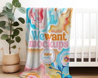 Nursery Minky Blanket Mockup For Canva