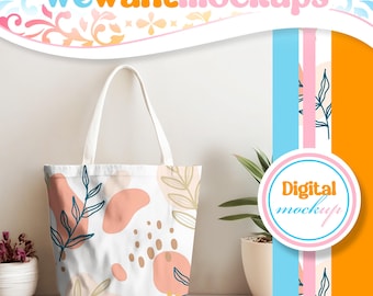 All Over Print Canvas Tote Bag Mockup For Canva