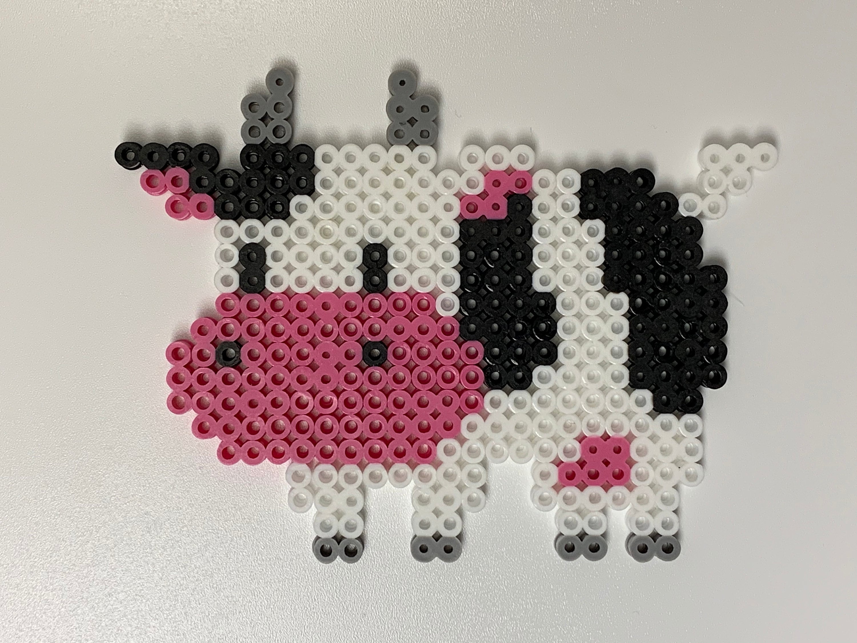 Cow made with Perler Beads Etsy