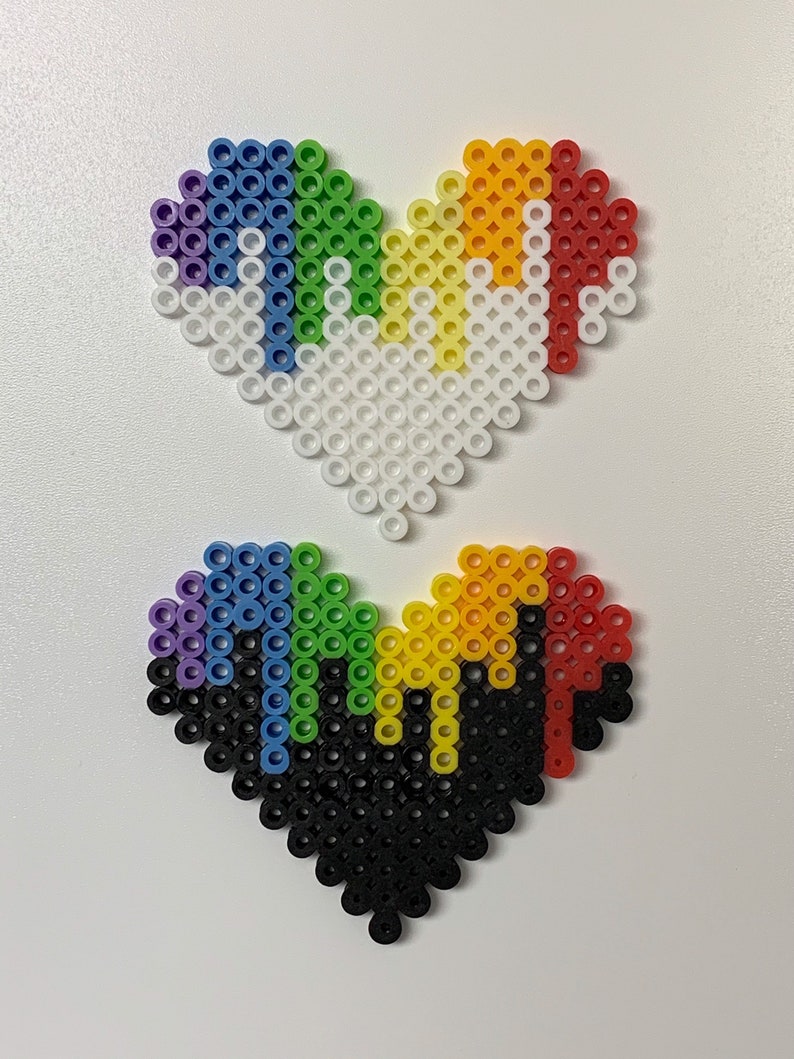 Drip Heart made with Perler Beads | Etsy