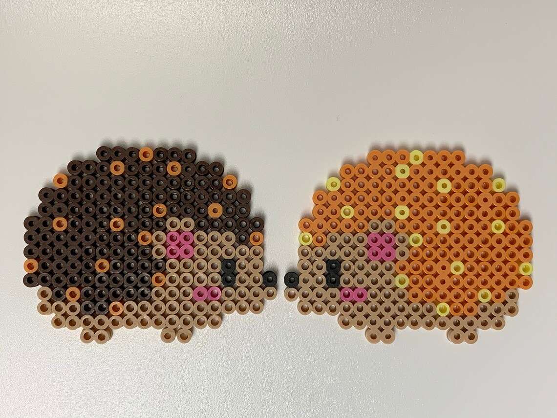 Cute little hedgehogs made with Perler Beads Etsy