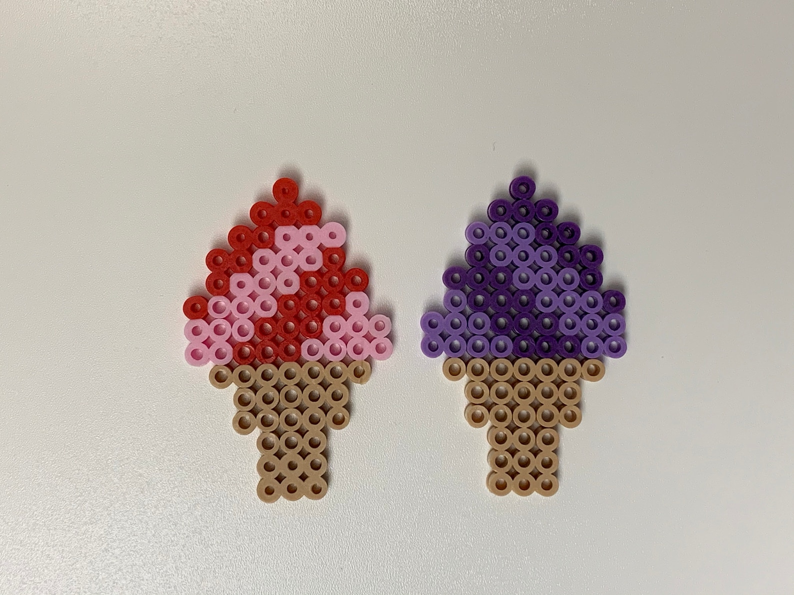Cute icecream cones made with Perler Beads Etsy