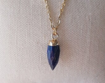 Lapis Lazuli mini gem tip necklace