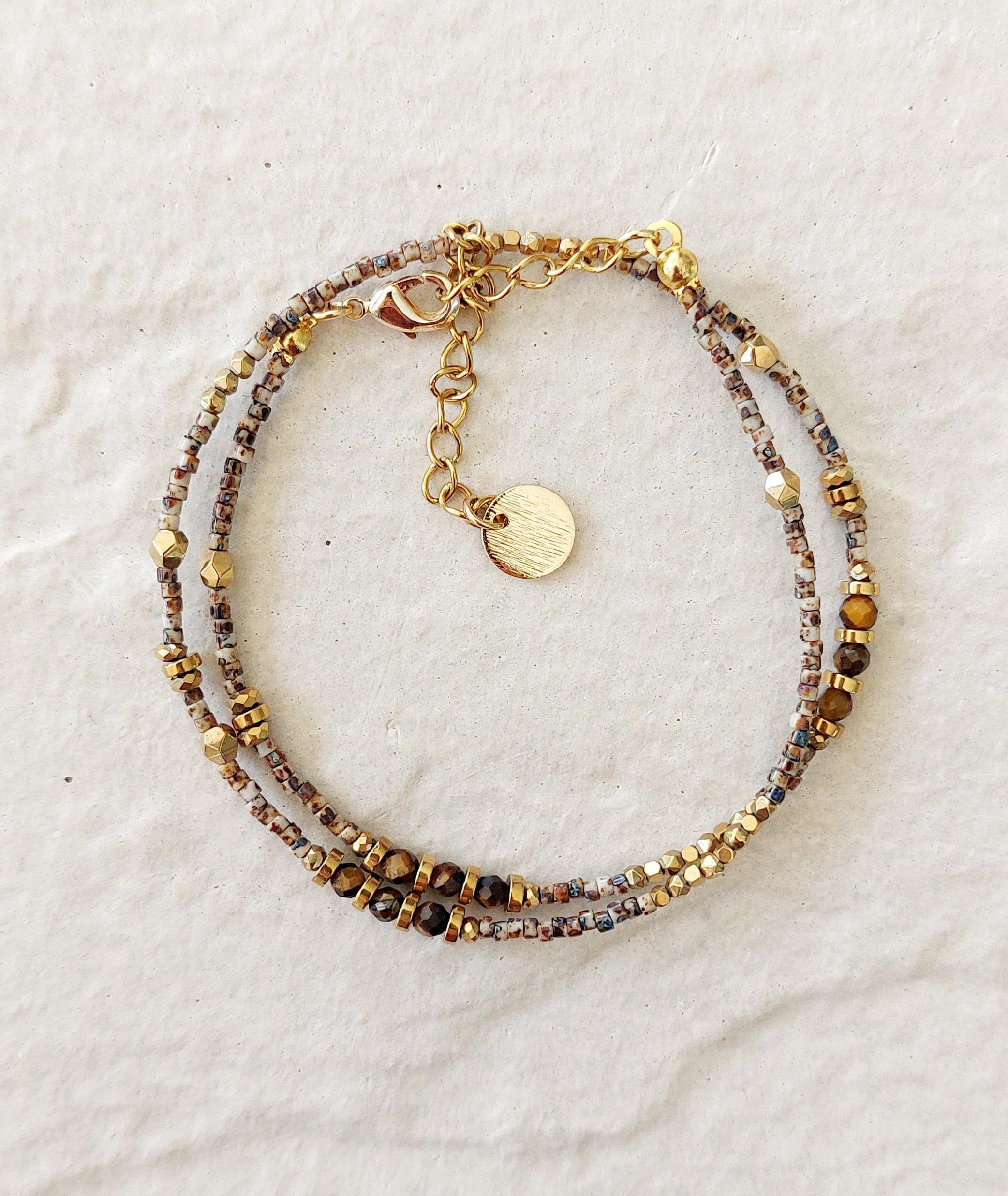 Bracelet Femme Bohème - Fait Main, Argent Tibétain Et Verre - Pièce Unique Neuve Avec étiquettes