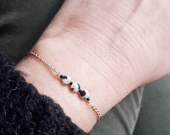 Dalmatian Jasper semi-precious stone bracelet