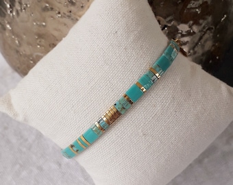 Miyuki Tila beaded bracelet adjustable with sliding knot