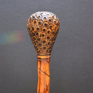 Hand made walking stick made with cheery wood | Rustic and original wood art gifts