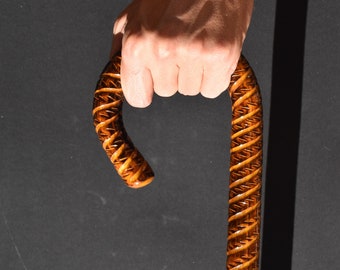 Cherry Wood Walking Stick Etsy