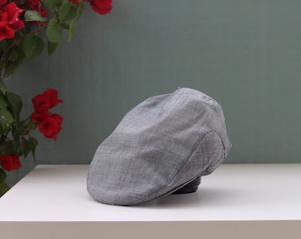 100% Wool Flat Summer Cap - Grey - Handcrafted - Unisex - Heritage of Portugal - Traditional - Peaky Blinders Hat - Baker Boy Hat -  Newsboy