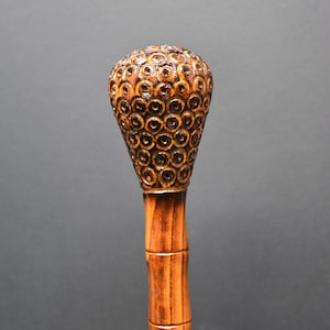 Hand made walking stick made with cheery wood | Rustic and original wood art gifts