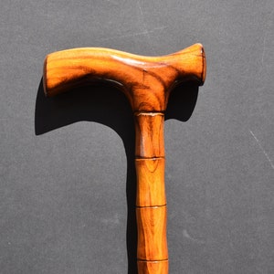 Hand made walking stick made with cheery wood | Rustic and original wood art gifts