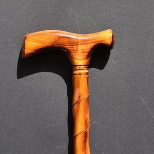 Hand made walking stick made with cheery wood | Rustic and original wood art gifts